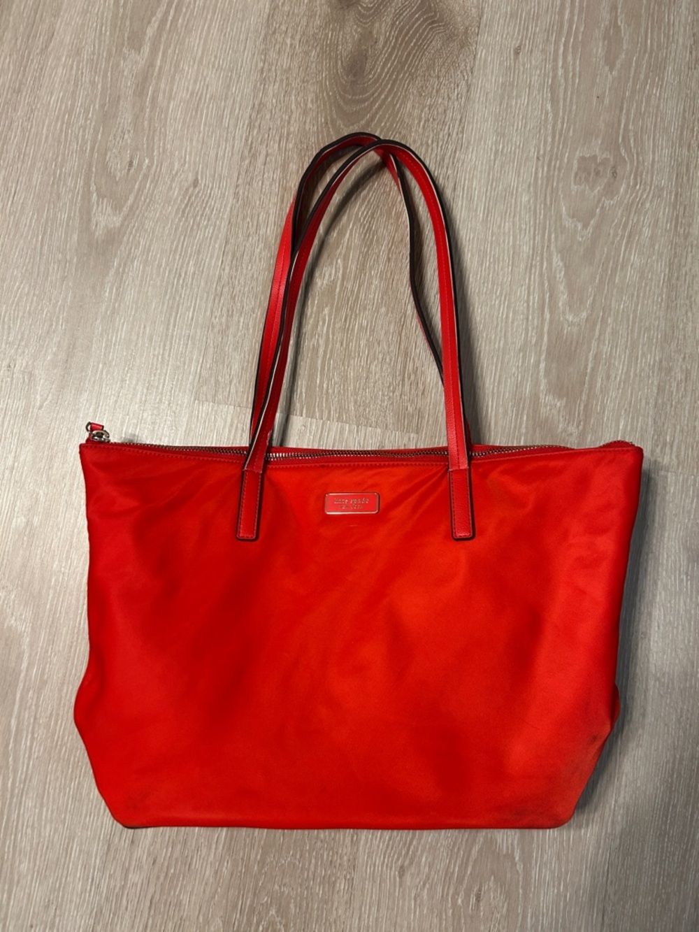 Kate Spade Red Hayden Top Zip Tote Bag